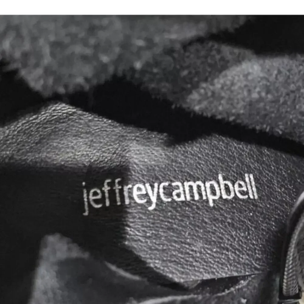 Jeffrey Campbell Ziletta‎ Black Leather Over The Knee Boots Heel Dressy Party